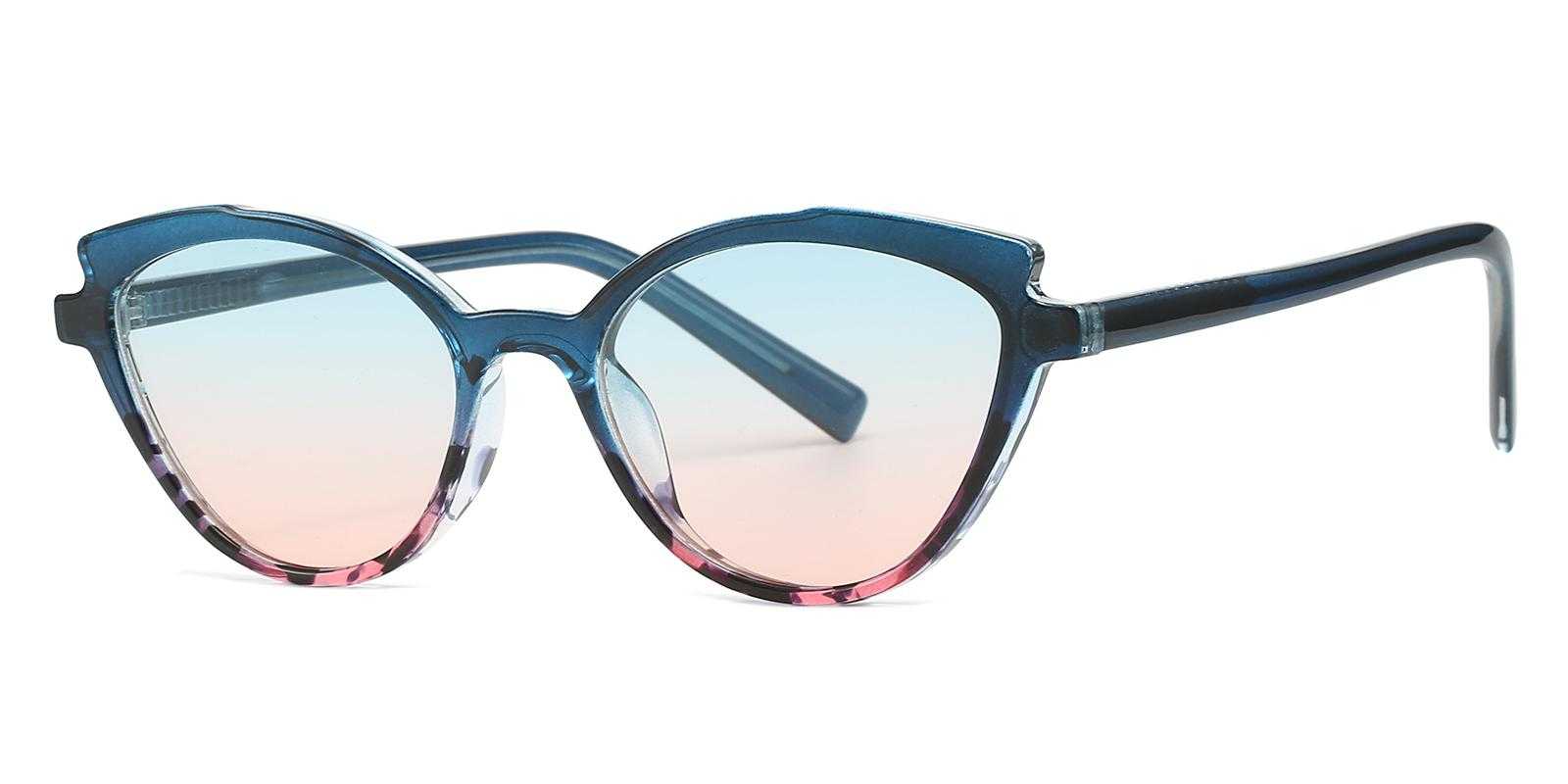 Charlene Blue Plastic Sunglasses , UniversalBridgeFit Frames from ABBE Glasses