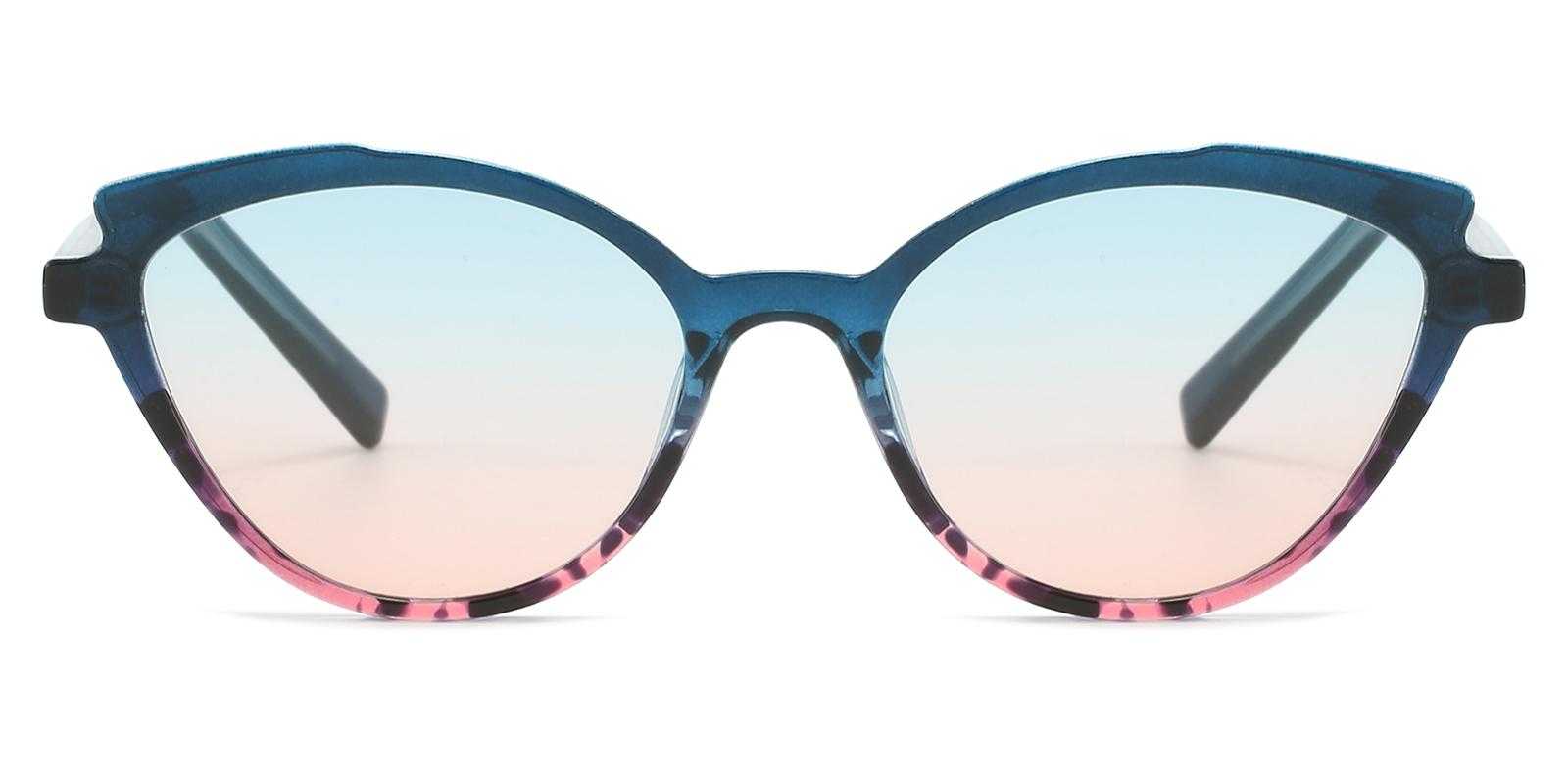 Charlene Blue Plastic Sunglasses , UniversalBridgeFit Frames from ABBE Glasses