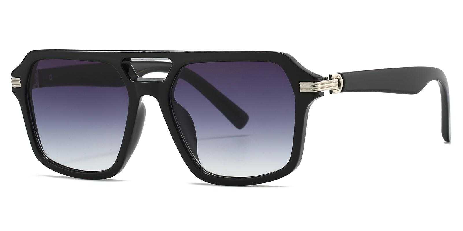 Fidelia Black Plastic Sunglasses , UniversalBridgeFit Frames from ABBE Glasses