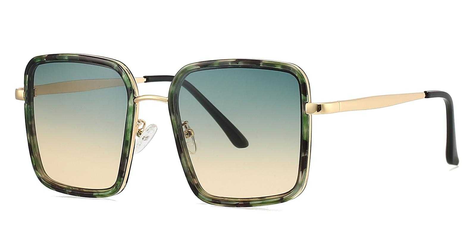 Bray Green Metal Sunglasses , NosePads Frames from ABBE Glasses
