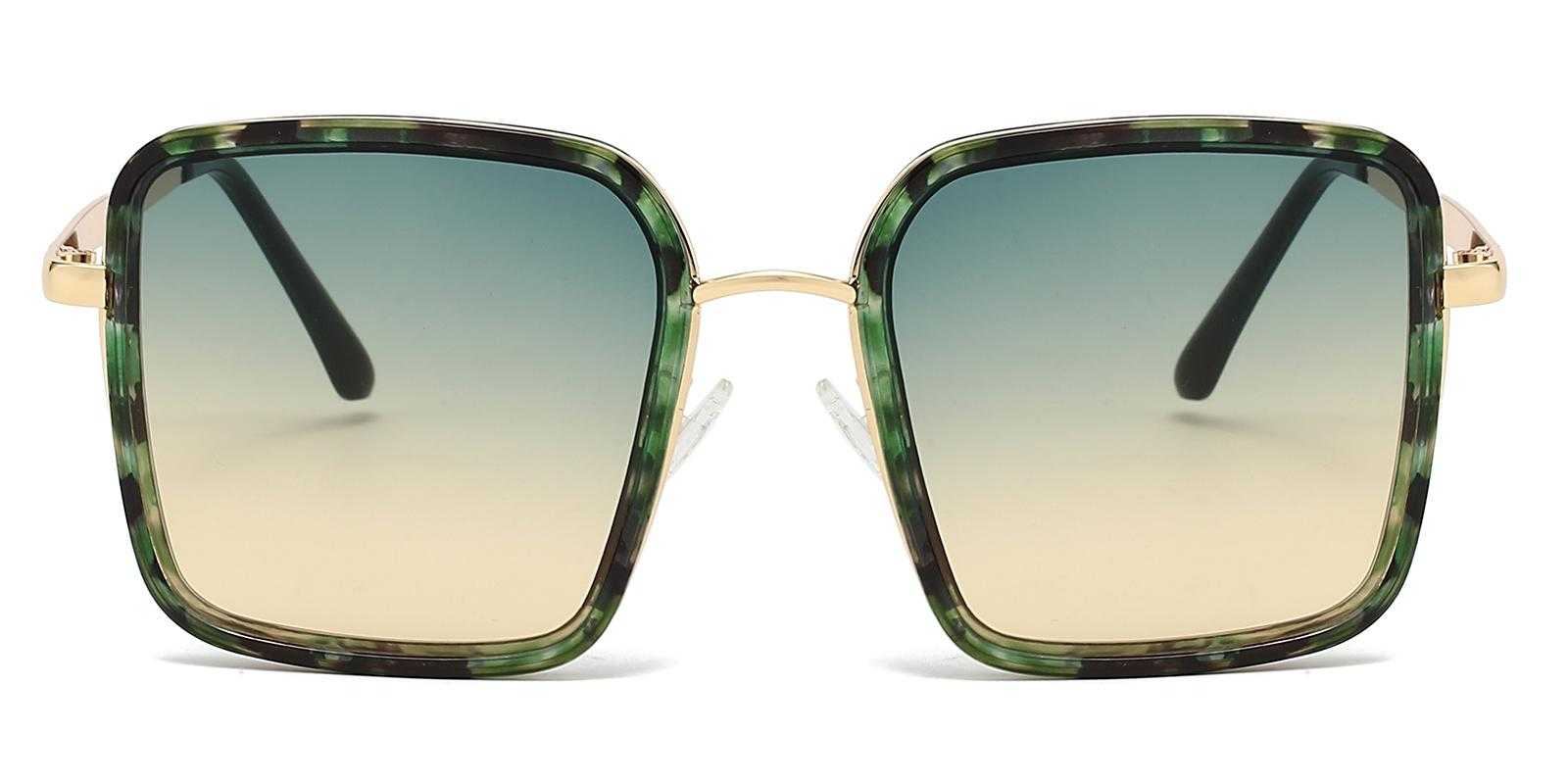 Bray Green Metal Sunglasses , NosePads Frames from ABBE Glasses