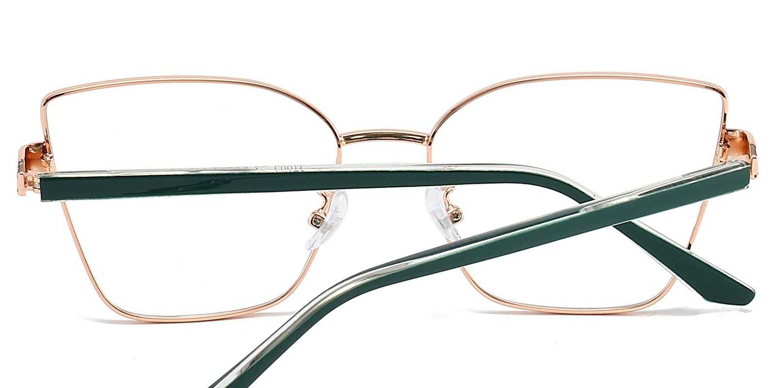 Juile Green Metal Eyeglasses , SpringHinges , NosePads Frames from ABBE Glasses