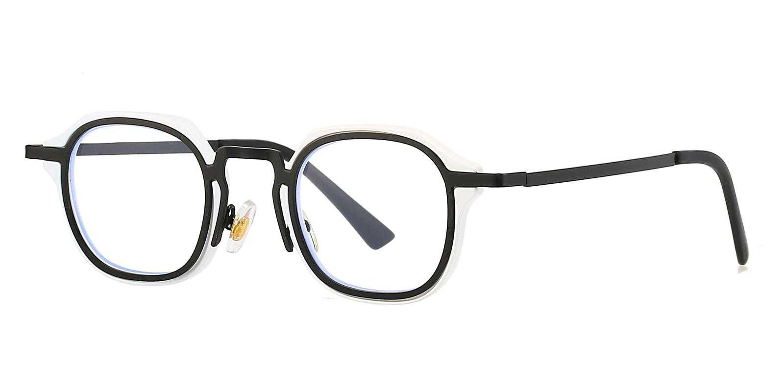 Beatrice Black Metal Eyeglasses , NosePads Frames from ABBE Glasses