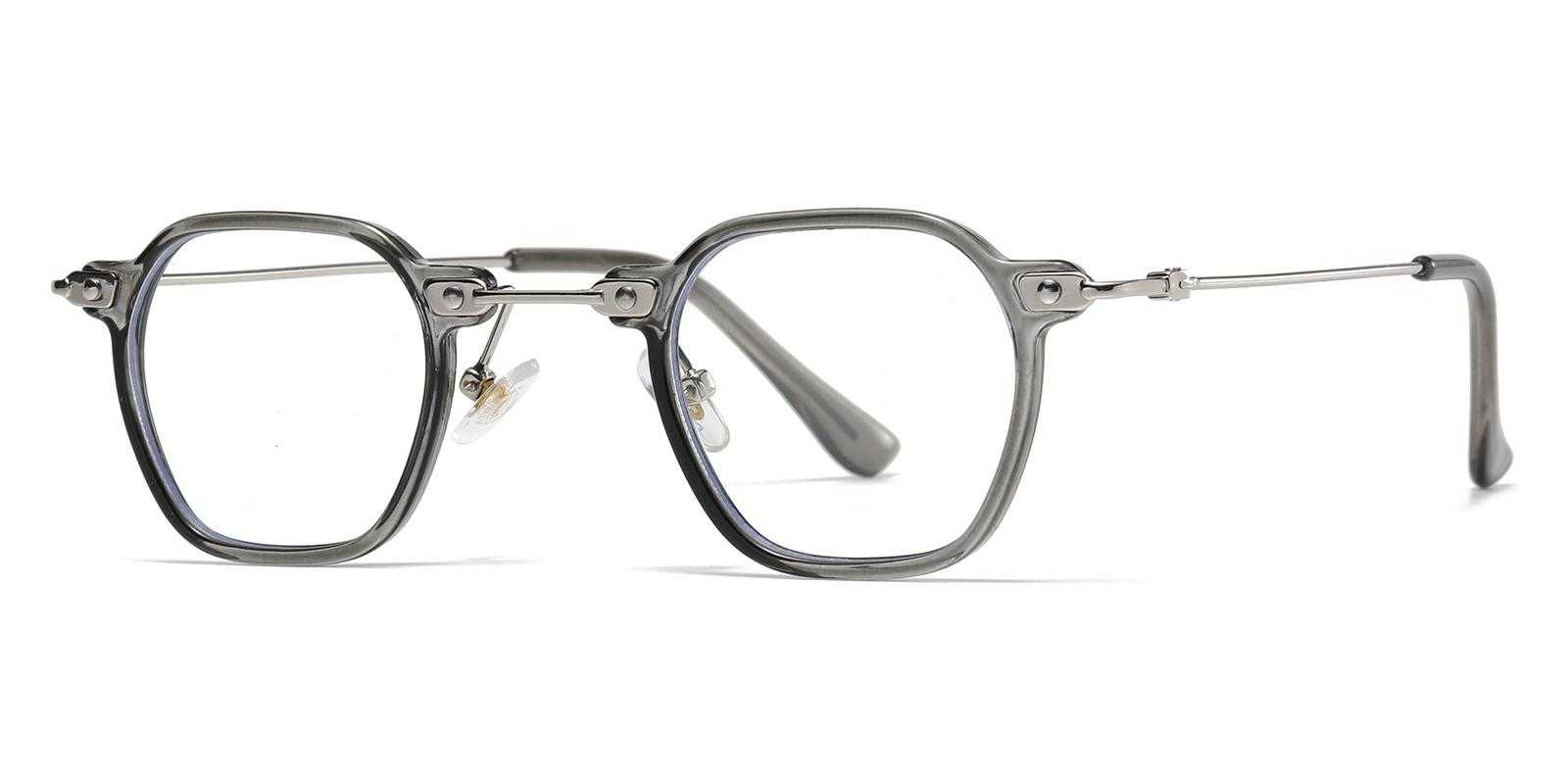 Amos Gray Metal , Plastic Eyeglasses , NosePads Frames from ABBE Glasses