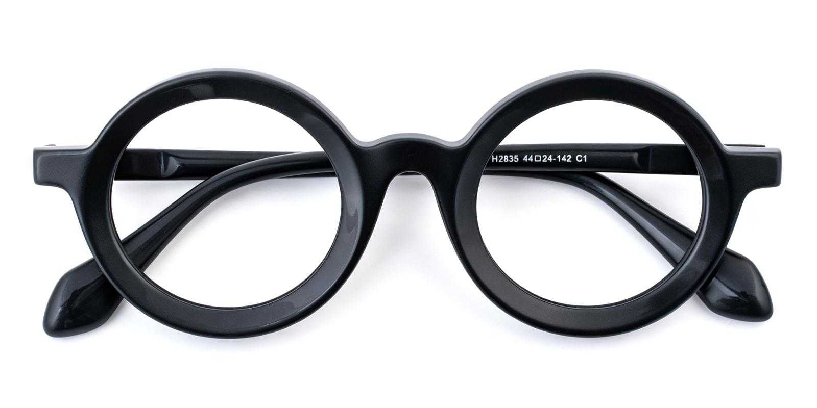 Huggins Black Acetate Eyeglasses , UniversalBridgeFit Frames from ABBE Glasses