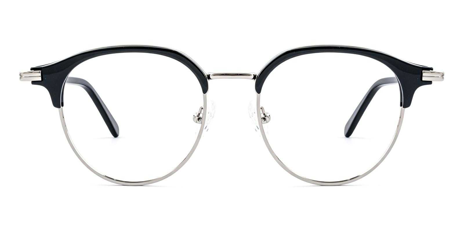 Camile Black Acetate , Metal Eyeglasses , NosePads Frames from ABBE Glasses