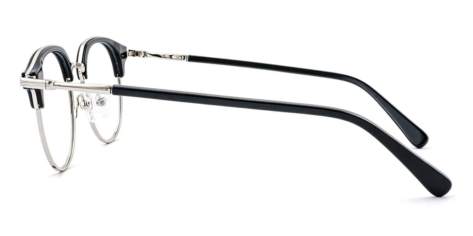 Camile Black Acetate , Metal Eyeglasses , NosePads Frames from ABBE Glasses