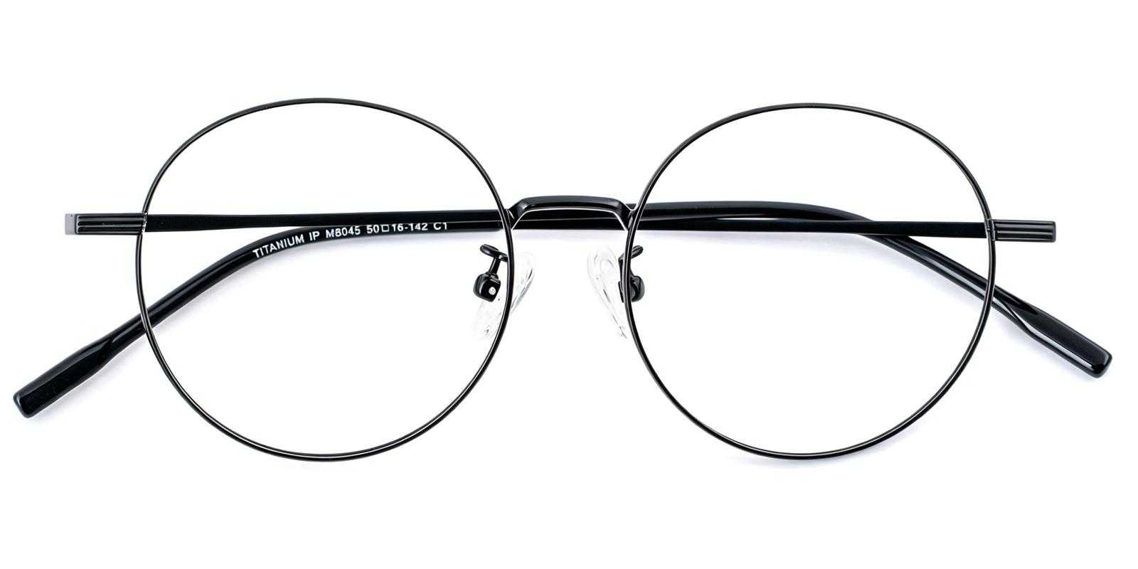 Rupert Black Titanium Eyeglasses , Lightweight , NosePads Frames from ABBE Glasses