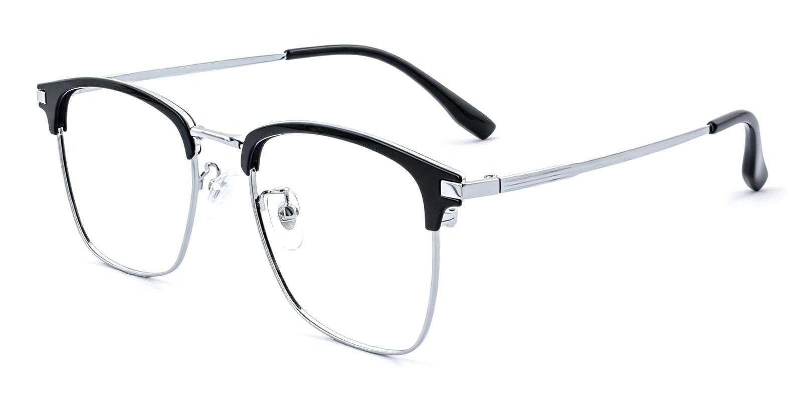 Hoyle Black Acetate , Titanium Eyeglasses , NosePads Frames from ABBE Glasses