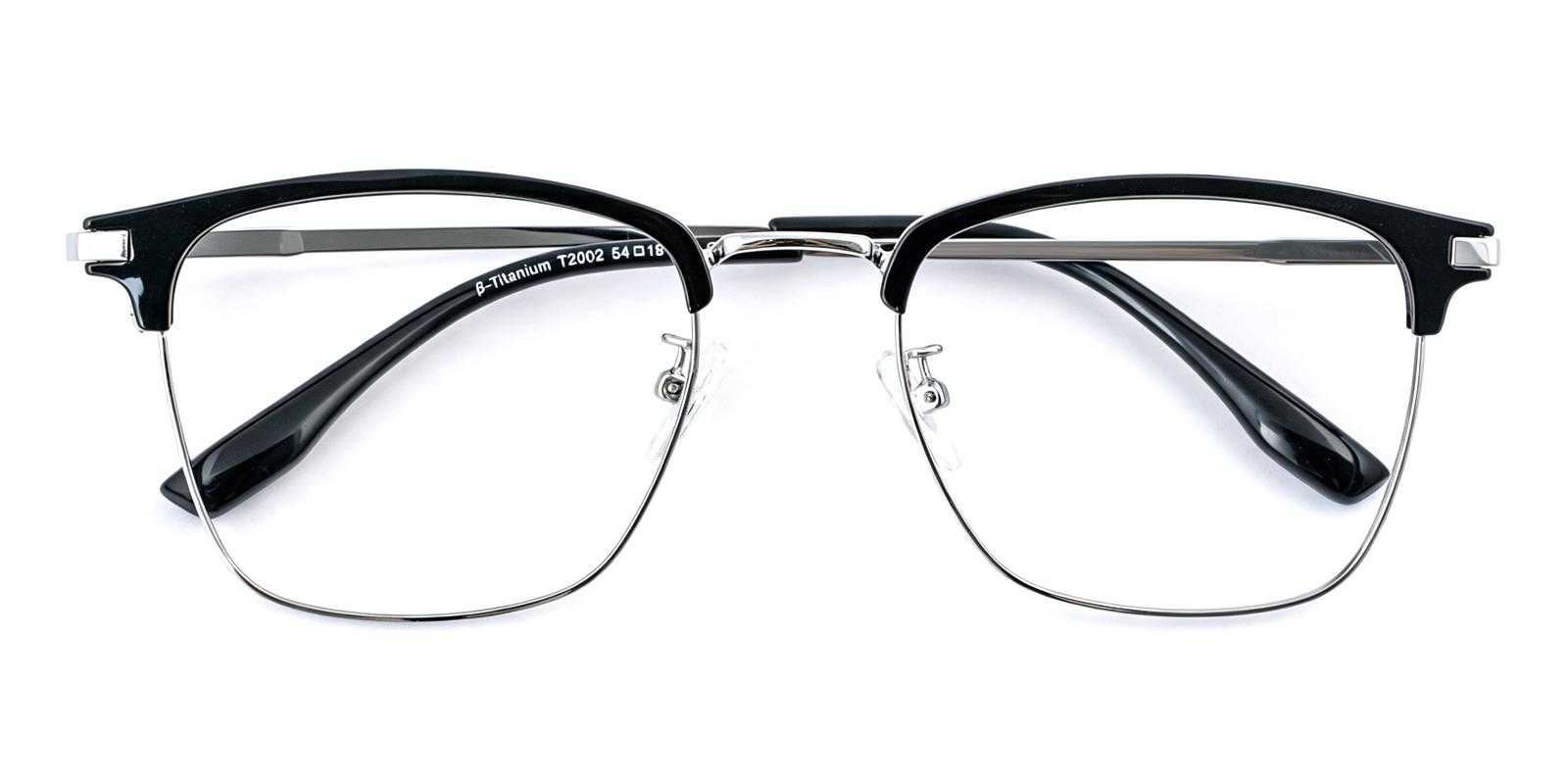 Hoyle Black Acetate , Titanium Eyeglasses , NosePads Frames from ABBE Glasses