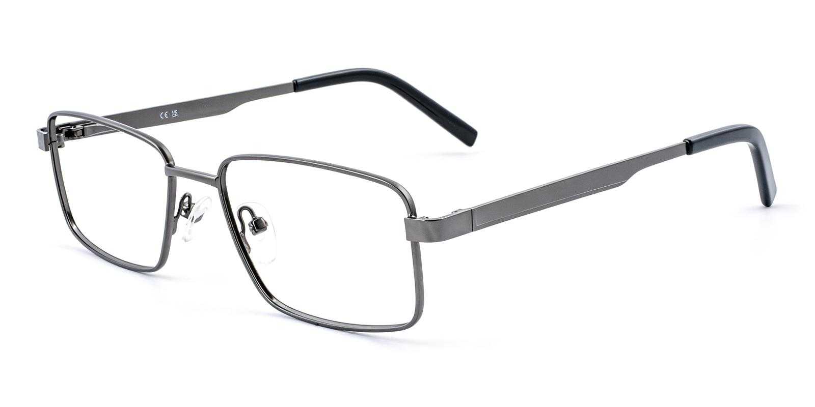 Akron Gun Metal Eyeglasses , SpringHinges , NosePads Frames from ABBE Glasses
