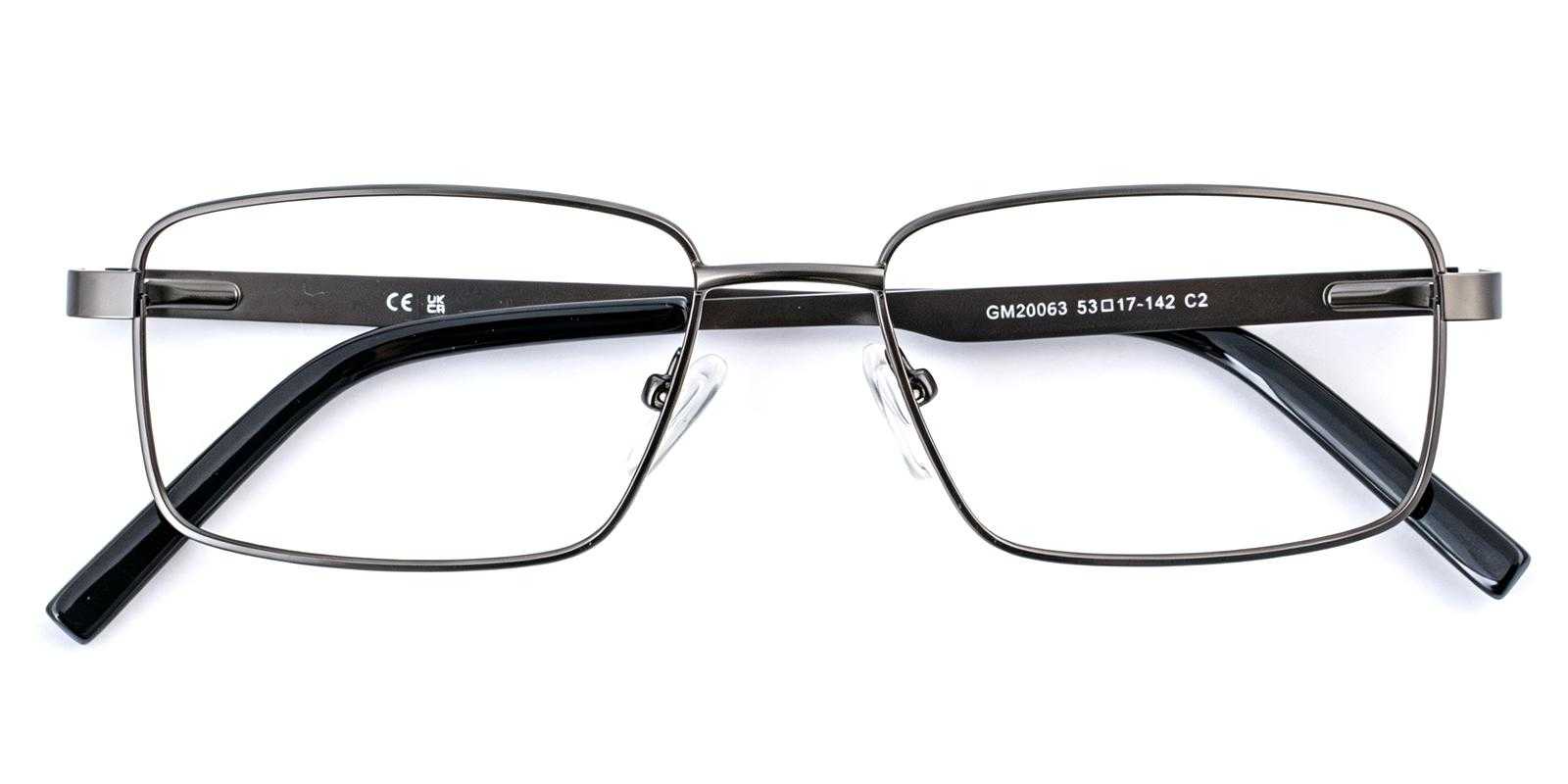Akron Gun Metal Eyeglasses , SpringHinges , NosePads Frames from ABBE Glasses